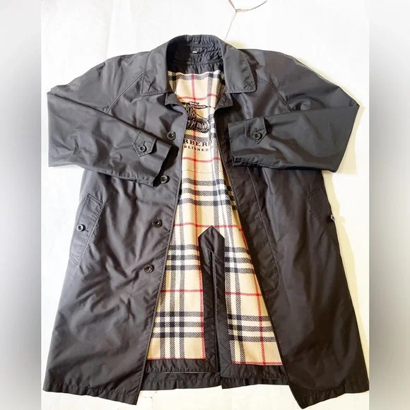 Burberry double layered 52 Trench Coat Black - Picture 1 of 5
